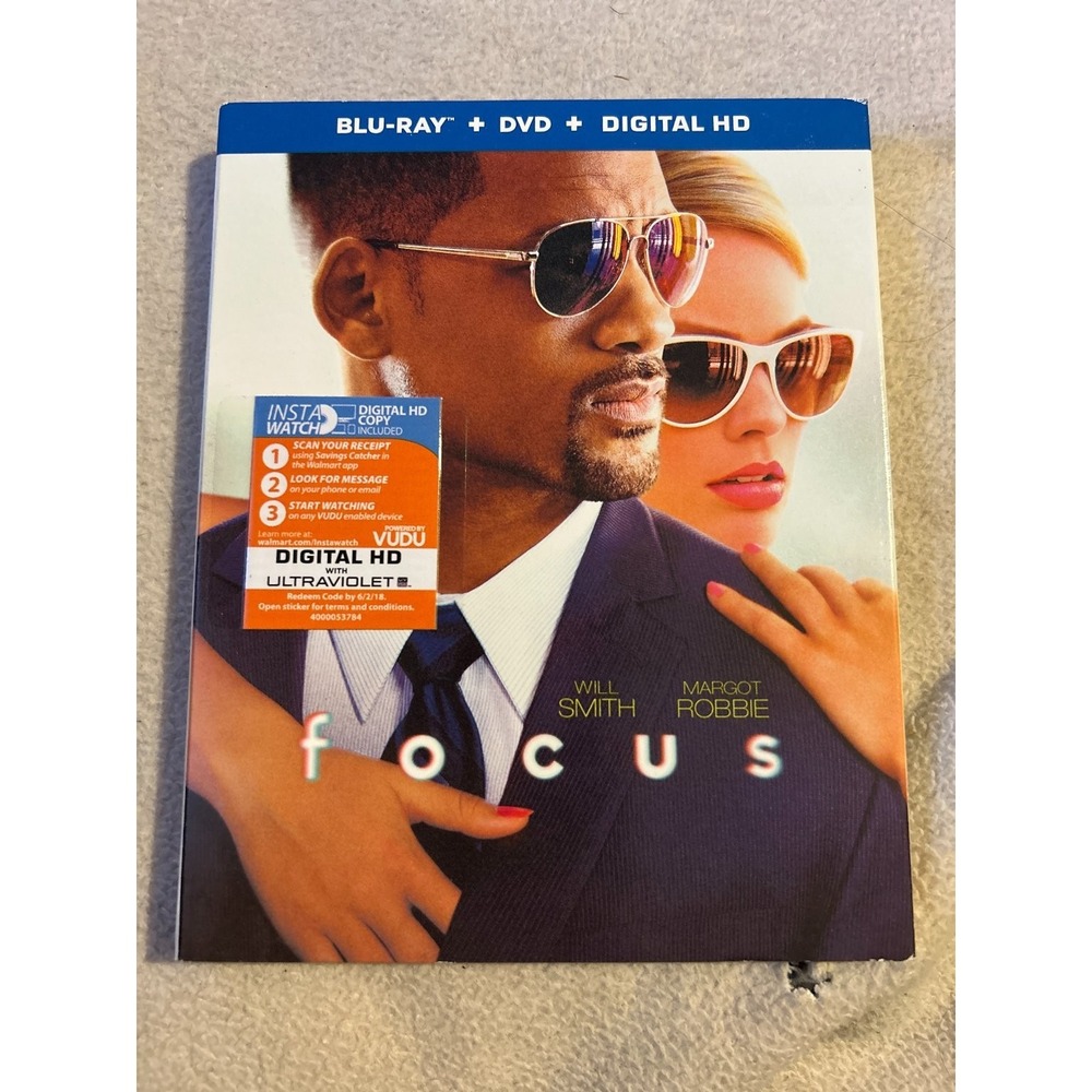 Focus Blu-ray 2015 Will Smith Margot‎ Robbie Combo Pack Digital HD